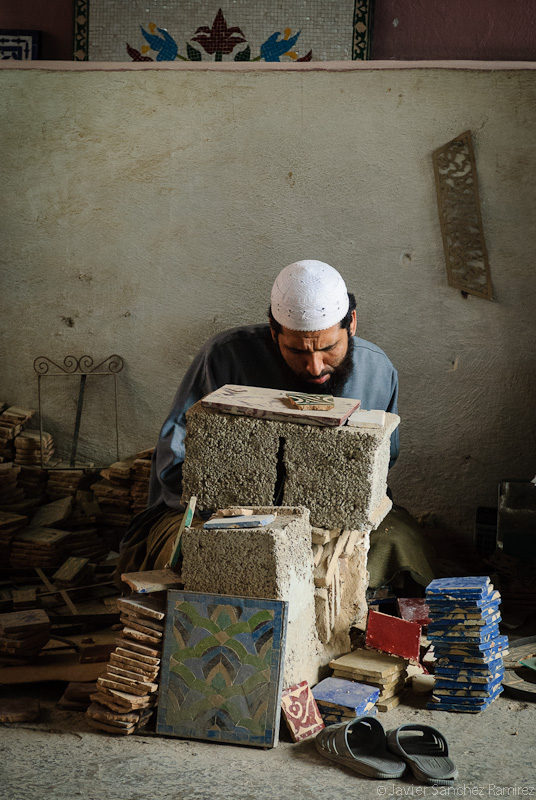 arabic man working in medina fez